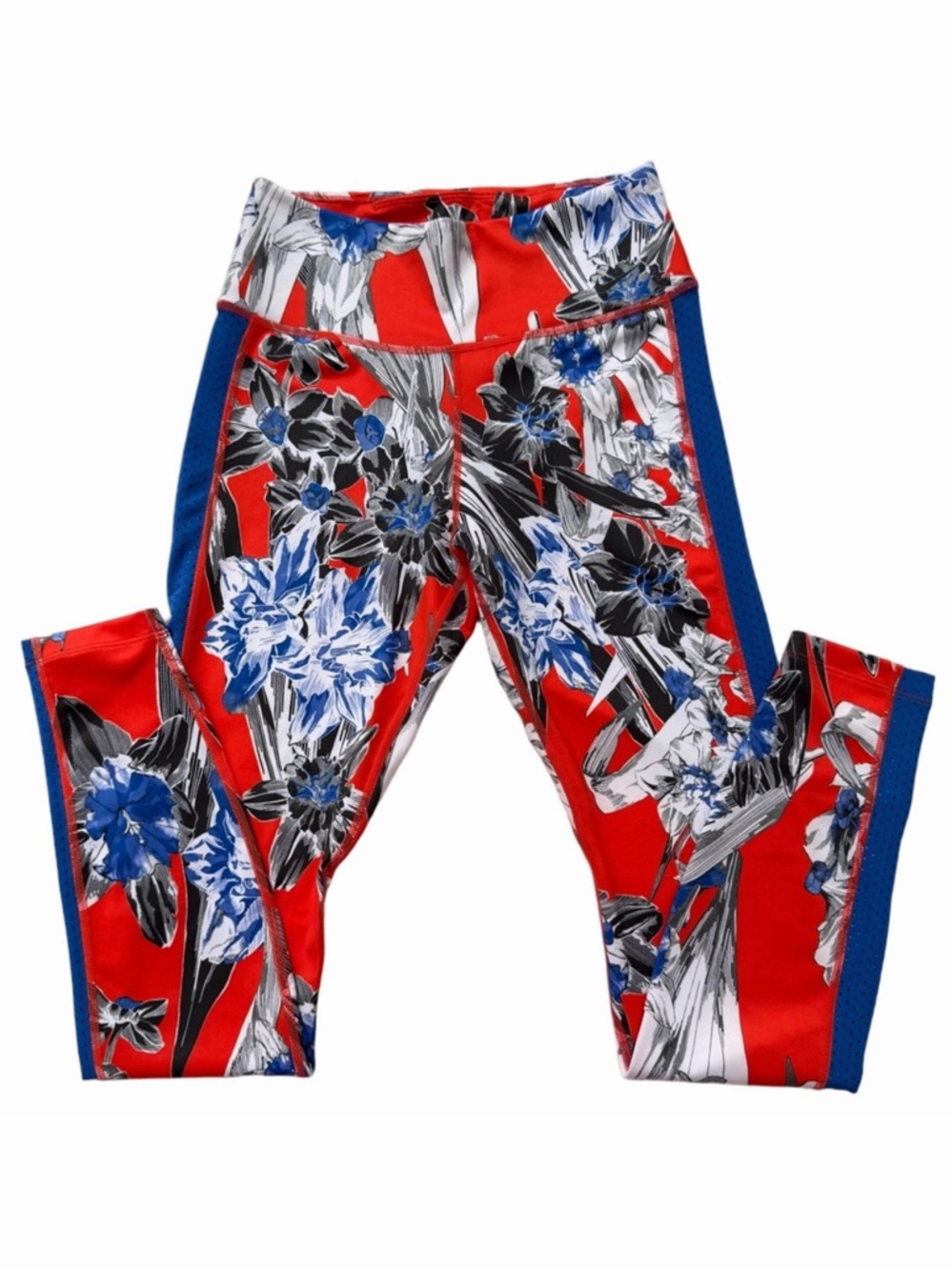 Nike DriFit Hyper Gemma Floral Leggings Red Blue Sz US Small Training Pants NEW